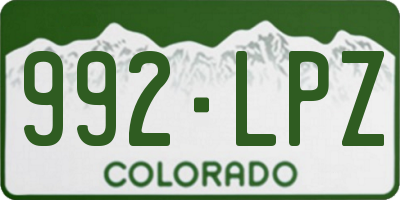 CO license plate 992LPZ
