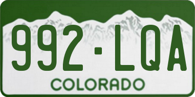 CO license plate 992LQA