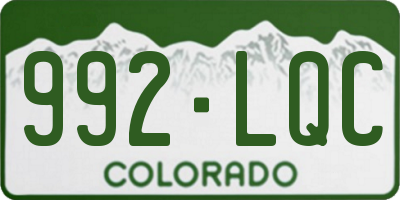 CO license plate 992LQC