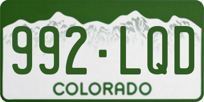 CO license plate 992LQD