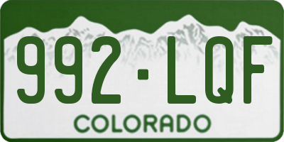 CO license plate 992LQF