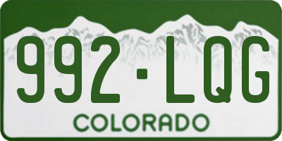 CO license plate 992LQG