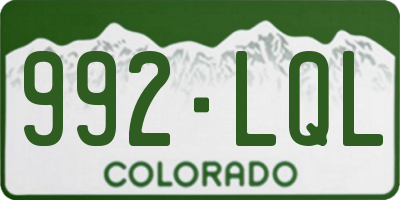 CO license plate 992LQL