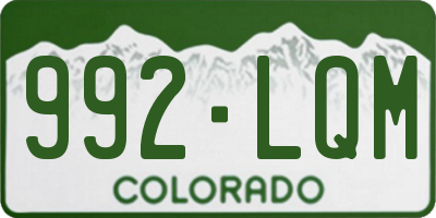 CO license plate 992LQM