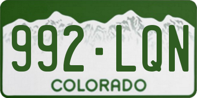 CO license plate 992LQN