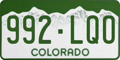 CO license plate 992LQO