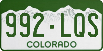 CO license plate 992LQS