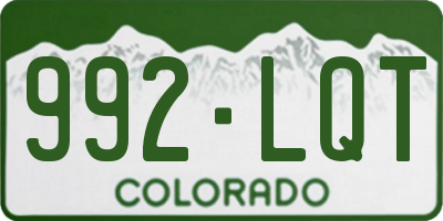 CO license plate 992LQT