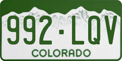 CO license plate 992LQV