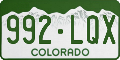 CO license plate 992LQX