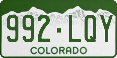 CO license plate 992LQY