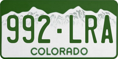 CO license plate 992LRA