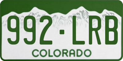 CO license plate 992LRB