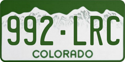 CO license plate 992LRC