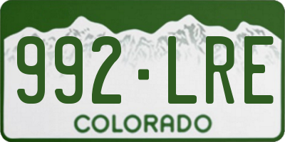 CO license plate 992LRE