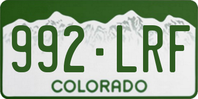 CO license plate 992LRF