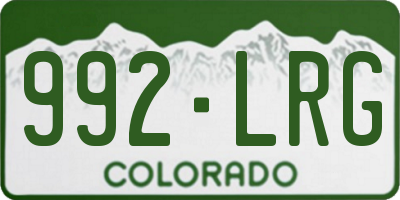 CO license plate 992LRG