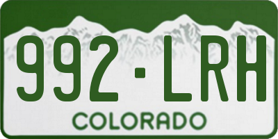 CO license plate 992LRH