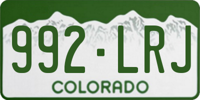 CO license plate 992LRJ
