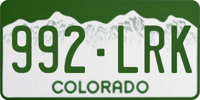 CO license plate 992LRK