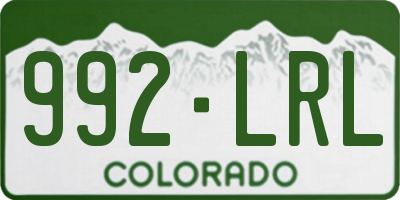 CO license plate 992LRL