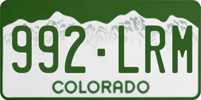 CO license plate 992LRM