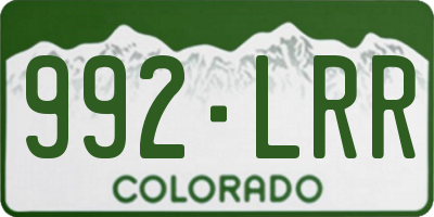 CO license plate 992LRR