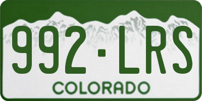 CO license plate 992LRS