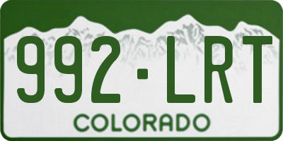 CO license plate 992LRT