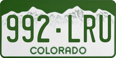 CO license plate 992LRU