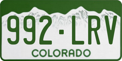 CO license plate 992LRV