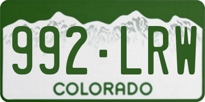 CO license plate 992LRW