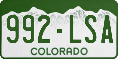 CO license plate 992LSA