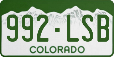 CO license plate 992LSB