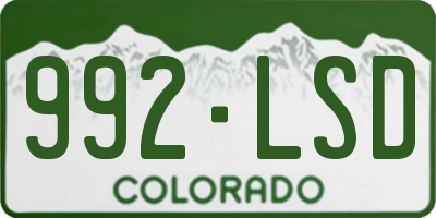 CO license plate 992LSD