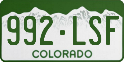 CO license plate 992LSF