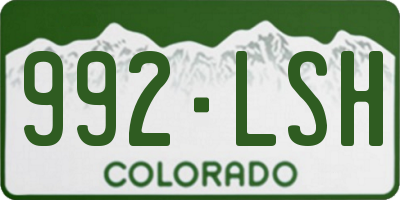 CO license plate 992LSH