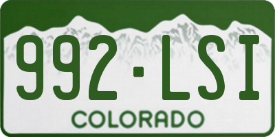 CO license plate 992LSI