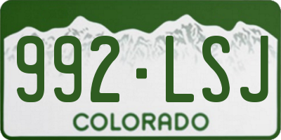 CO license plate 992LSJ