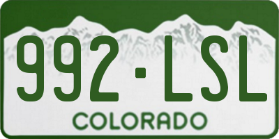 CO license plate 992LSL