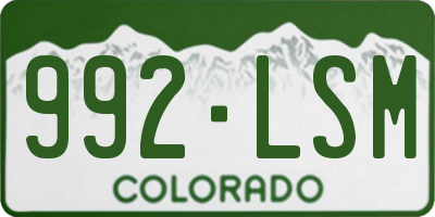 CO license plate 992LSM