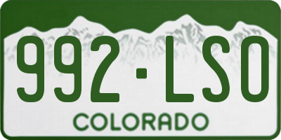 CO license plate 992LSO