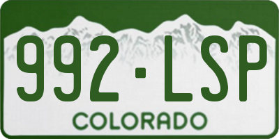 CO license plate 992LSP
