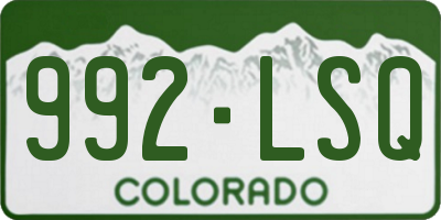 CO license plate 992LSQ
