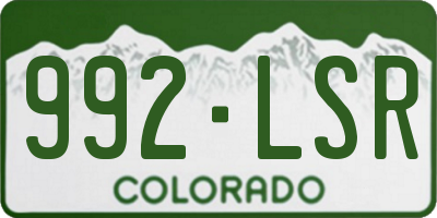 CO license plate 992LSR