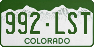 CO license plate 992LST