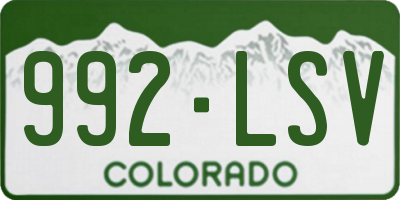 CO license plate 992LSV