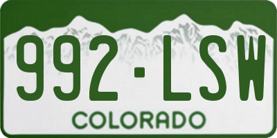 CO license plate 992LSW