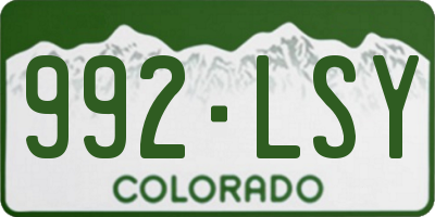 CO license plate 992LSY