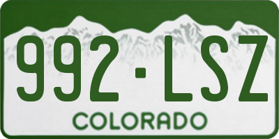 CO license plate 992LSZ